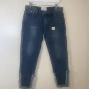 One Teaspoon Awesome Baggies Jeans Womens Size 27 Oxford Wash Distressed Hem
