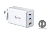 Oxhorn Charger Accessories AC 100W GaN Type C fast Charger 3 Ports 2xUSB-C 1xUSB-A PD3.0 QC4.0+ PPS for Laptop/Mobile/Tablet/Other Device White NB-PD100S