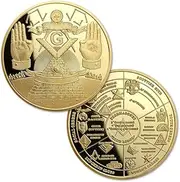 Masonic Challenge Coin Gold Plated Freemason Commemorative Coins Collectibles
