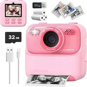 Mgaolo Kids Camera Instant Print Photo,Children Digital Camera Toys Gift with HD Video for Girls Boys 3-12 Age,Chritmas Birthday Festival Present for 3 4 5 6 7 8 9 Year Old Child (Pink)