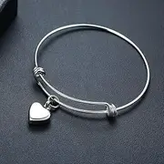 DOTUIARG Cremation Jewelry Bracelet for Ashes Stainless Steel Heart Urn Bangles for Ashes Heart Memorial Keepsake Jewelry with Funnel Kit