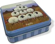 Thomas Joseph Sweets Tin Fudge Reusable Box Irish Fudge 3.52 Oz Sweets Sheep Design Ireland 4 x 4 x 1.5 (Eejits Tin)