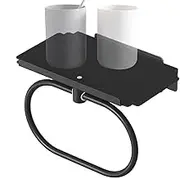 Furtryvl Hand Towel Ring | Shower Accessories Holder,Heavy Duty Bath Accessories, No Drilling Wall Mounted Towel Hanger with Shelf for Bathroom Kitchen