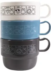 Miffy & Animals stacking plastic cup set of 3 made in Japan