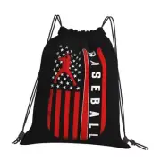 American Baseball Flag Unisex Drawstring Backpack Bag American Baseball Flag2