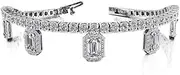 [Silvernshine Jewels] Solid 14K White Gold Pl 4.75 Ct Round & Emerald Cut Sim Diamond Tennis Bracelet