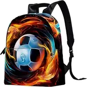Travel Backpack for Women,Backpack for Men,Flaming Football,Backpack, P7ul8jcrbkpo, 14.5x12.5x5.9 in