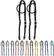 Majestic Ally Nylon Padded Sliding Single Ear Headstall for Horses- Set of 2 - Multiple Colors