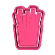 Shoe String Fries in Packet - Cookie cutter and embosser stamp set