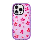 iPhone 16 Pro Impact Case Pink & Red Summer Flowers