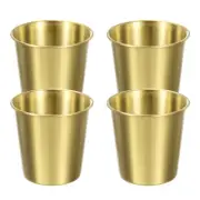 4 Pcs 304 Stainless Steel Cup, 6.76oz/200ml Water Glasses Cup Tumbler Gold