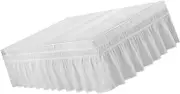 BATHVEVE Elastic Bouffancy Fashionable Polyester Bedding Pleated Skirt Elegant White Design for Use Full Bed Coverage and Corner Protection