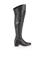 Black Leather Over Knee Long Boots