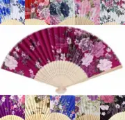Bamboo / Fabric Folding Hand Held Fans Vintage 50's Syle. Strong High Quality