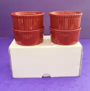 NIB Set of 4 Apilco Porcelain Red Ramekins Made in France SALE!