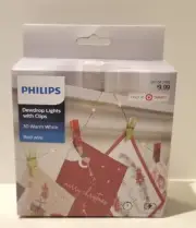 Phillips 30ct Christmas LED Dewdrop String Lights Battery Operated w/clips Red