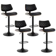 1x / 2x / 4x Artiss Bar Stools Kitchen Chairs Upholstered Wood Leather Fabric
