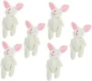 Kisangel 6pcs Plush Rabbit DIY Bag Pendants Mini Stuffed Animal Pendants Key Chain Charms for Women