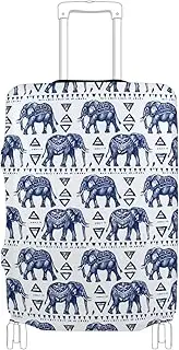 [Joisal] Tribal Elephant Suitcase Protector Cover Tsa Approved Fit 18-32 Inch Luggage, Tribal Elephant, L 26-28 in
