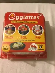 EGGLETTES HARD BOILED EGGS WITHOUT THE SHELL INCLUDES 4 EGGLETTES NEW!!