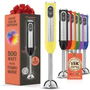 Powerful Immersion Blender, Electric Hand Blender 500 Watt with Turbo Mode, D...