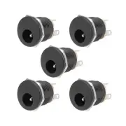 5.5mmx2.1mm DC Power Jack Female Panel Mount Connector Socket 5PC