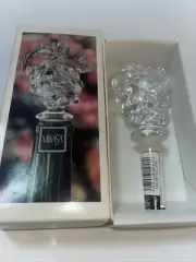 NEW Crystal Glass Grape Cluster 6" Stopper Decanter Wine Bottle Vintage Mikasa