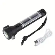 NNETM Multi-Functional Solar Power LED Flashlight - 5-in-1 Outdoor Survival Tool