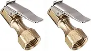 2PCS Ball Tire Air Chuck with Valve Stem Lock On Clip Tyre Inflator Brass Fitting