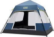 OutdoorMaster Camping Tents, 4/6 Person Camping Tent with Blackout Shelter Technology, Easy Setup in 60 Seconds, Weatherproof Pop Up Tent with Top Rainfly, Instant Cabin Tent
