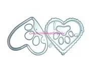 Metal craft die paw print hearts cut double loop cutting edge paper machine