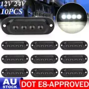 10X LED Clearance Light Side Marker White Lamp Trailer Truck Caravan Van 12V 24V