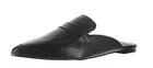 Steve Madden Flavor Black Leather Slip On Pointed Toe Fashion Flat Sandals Mules