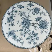 Rare Mikasa Living Blue Toile Bird Floral Flowers Dinner Plates 10.5 Set 6
