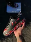 Air Force 1 Custom Black Shoes Retro Design Trinidad & Tobago Red White Splatter