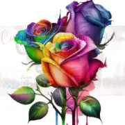 Sublimation Print Colorful Roses Ready to Press Heat Transfer