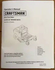 Owner’s Manual Sears Craftsman 22 HP Zero-Turn Riding Mower- Model 247.204110