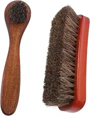 TOBBOMEY 1Set Soft Horse Hair Shoe Cleaning Brushes Versatile Polishing Tool for Dust Removal Compact and Portable for Home The Go Footwear Care