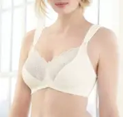 This Glamorise Bra has EVERYTHING! 42B BEAUTY~ Soft-Cups WIDE-STRAPS Ivory NEW