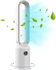 Bladeless Tower Fan for Bedroom, Pedestal Floor Fan with Negative Ion Purific...