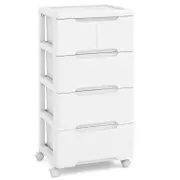 Costway 4-Drawer Office Storage Cabinet Lockable Rolling Filing Cart