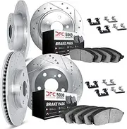 [Dynamic Friction Company] Front and Rear Brakes and Rotors| Hardware Included| Front and Rear 5000 Advanced Brake Pads and Rotors Kit| Fits 2016-2017 Hyundai Veloster