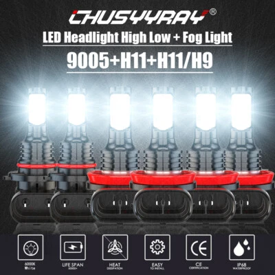 Para For Acura ILX 2013 2014 2015 Combo LED faro haz alto/bajo + luz antiniebla