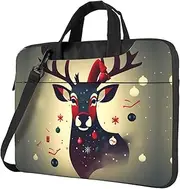 Christmas Deer Picture Print Protective Laptop Bag Versatile Bags Computer Case Soft Women Men Unique