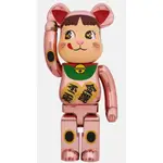 【TOMO】BE@RBRICK PEKOCHAN FORTUNE DOUBLE COIN PINK-GOLD 電鍍粉奶妹