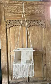 Baby Macrame Hanging Chair-Made in BALI. White