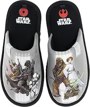 [STAR WARS] Slippers, Mismatch Family Slide Slippers, Memory Foam Cushioning, Indoor/Outdoor Stormtrooper Princess Leia R2-D2,Boba Fett Toddler,Kids and Adult sizes