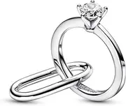 [PANDORA] ME Sterling Silver Heart Link with Clear Purple Enamel
