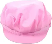 [Minkissy] Unisex Cooking Chef Hat Work Hat Elastic String Comfortable Breathable and Headwear Pink