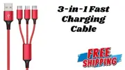 3 In 1 Fast Charger Cable for All Phones Micro USB and Type C With 4 Colours